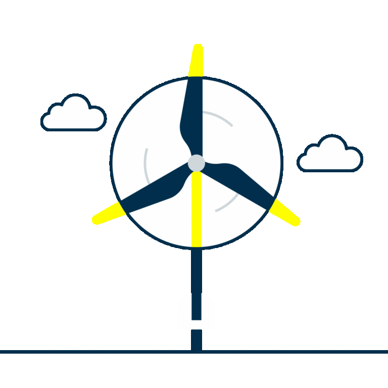 Windkraftanlage illustration als bewegendes Bild GIF