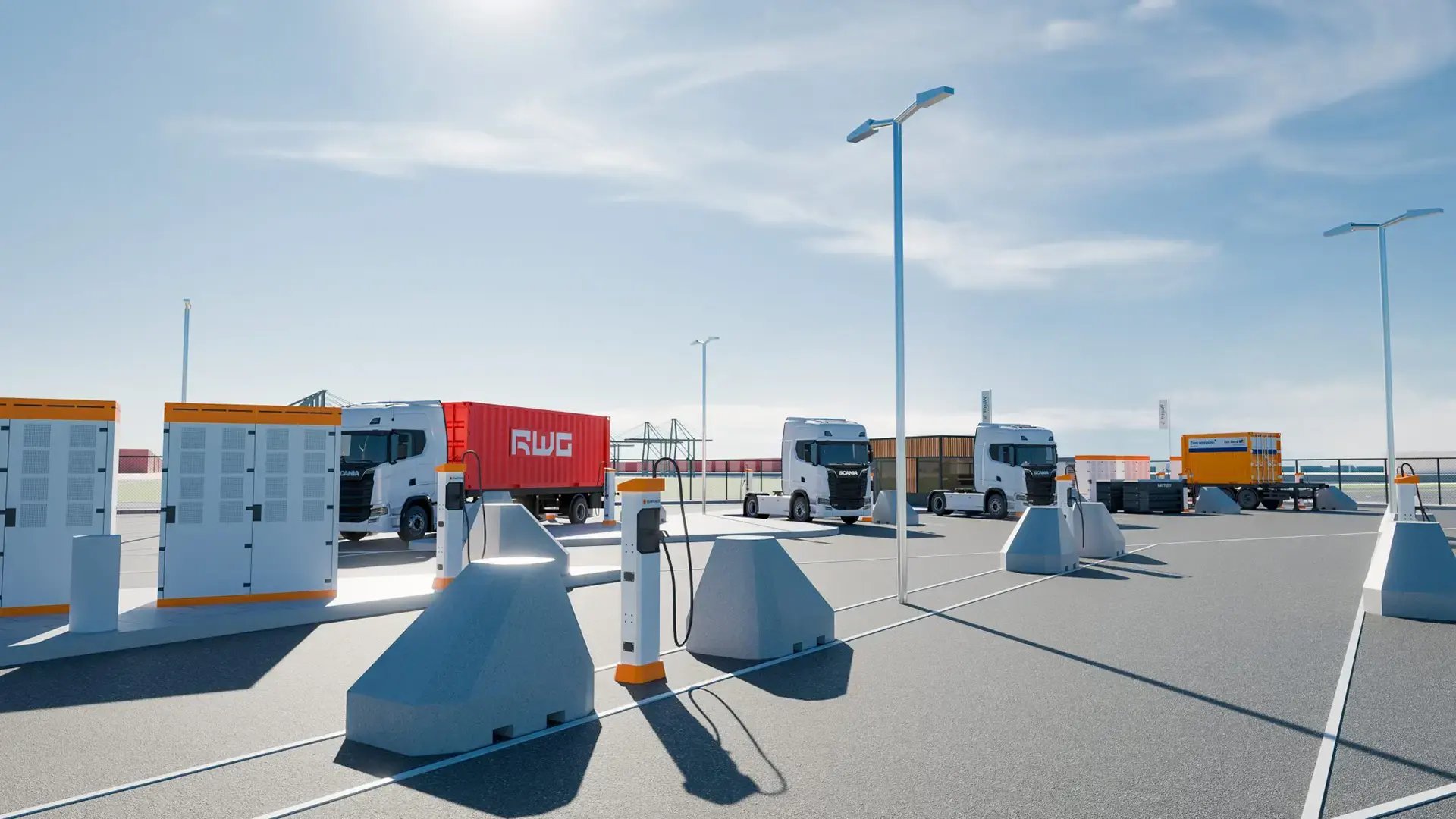 WattHub heavy-duty charging site in Rotterdam
