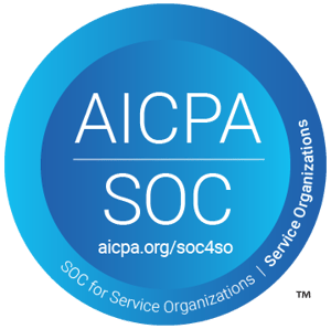 SOC 2 certification logotyp från AICPA (American Institute of Certified Public Accountants)