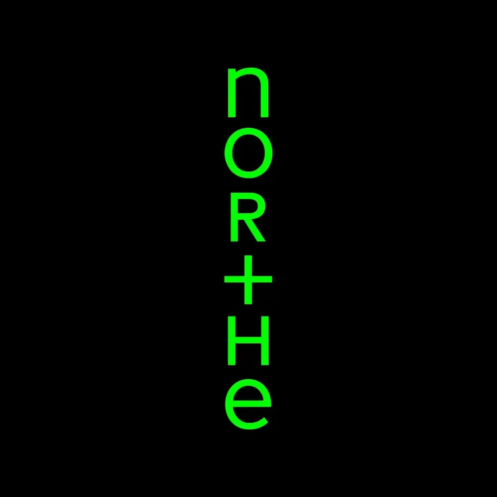 Northe neon green logotype on black background