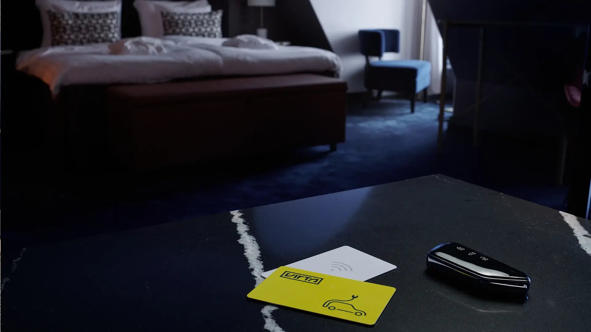 Clé de voiture avec carte RFID pour la recharge des véhicules électriques dans les chambres d'hôtel