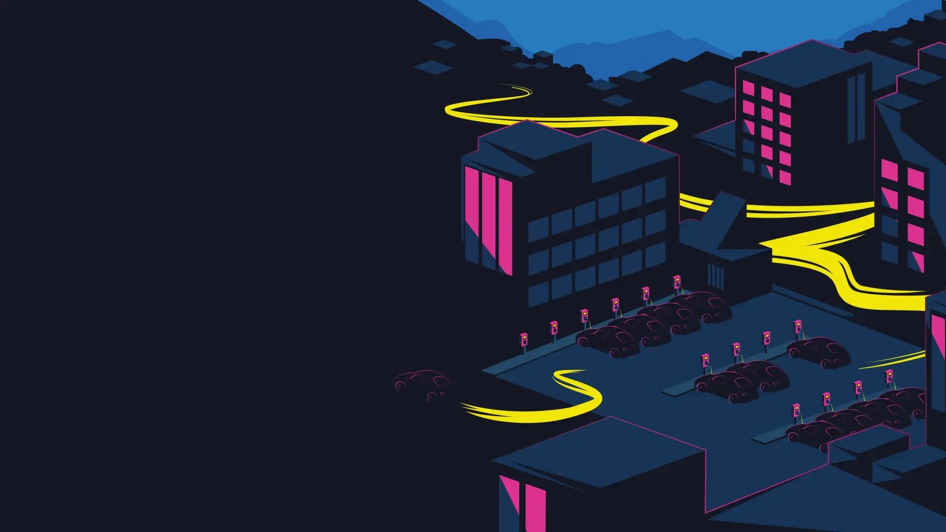 Connected charging infrastructure in neon city