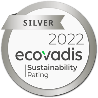 Bild på utmärkelse från EcoVadis för Silver, 2022, Sustainability Rating