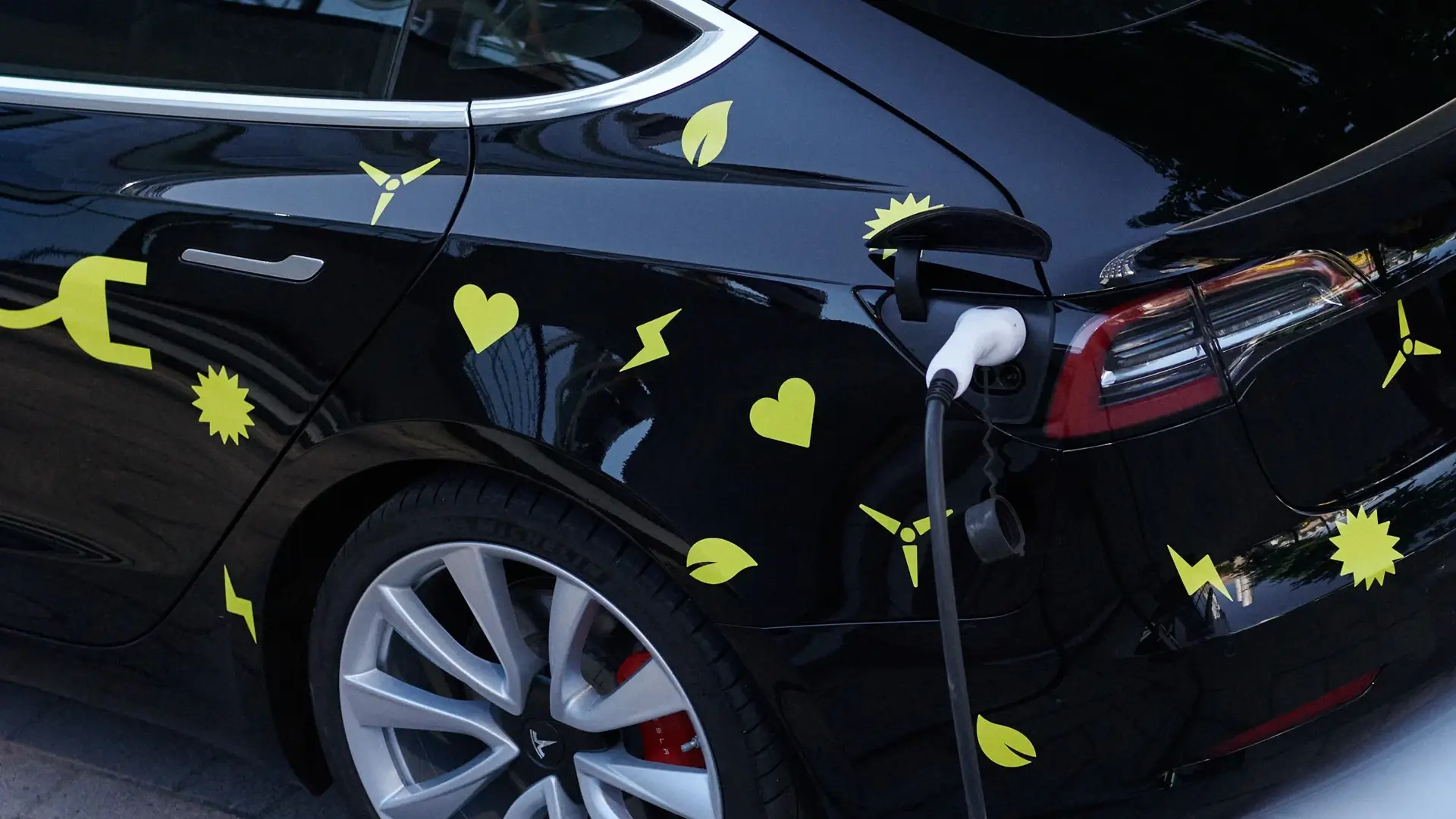 Electric car charging urban decorative renewable stickers