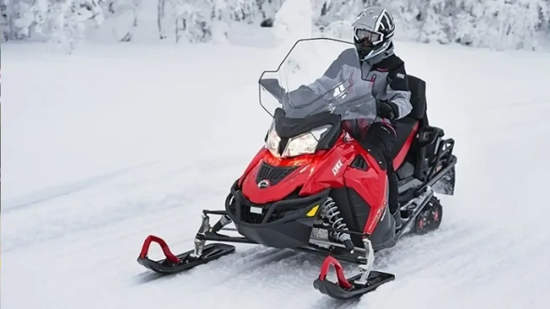 eSled electric snowmobile winter landscape