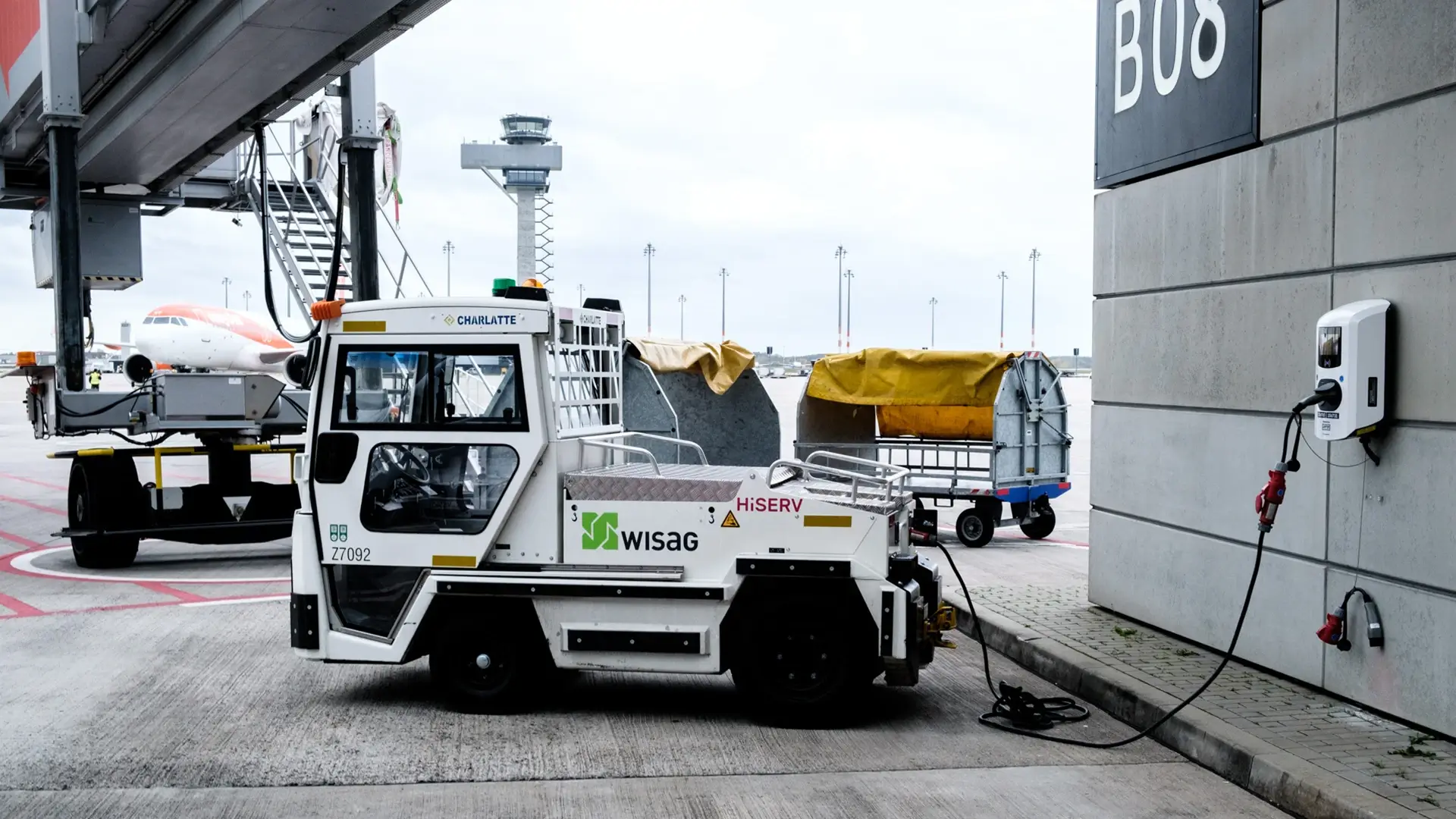 Ground support electric vehicle AC charging at Berlin Airport