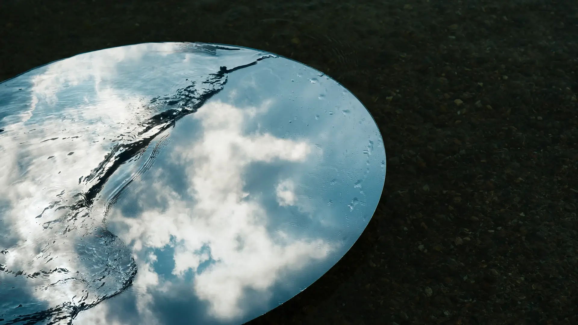 Reflection clouds sky mirror water surface