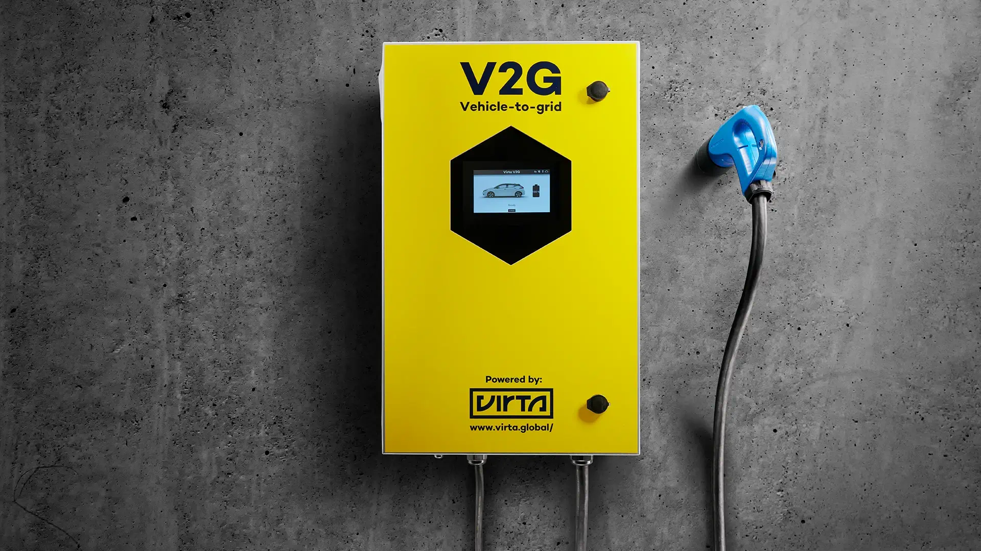 Virta electric vehicle V2G charger display